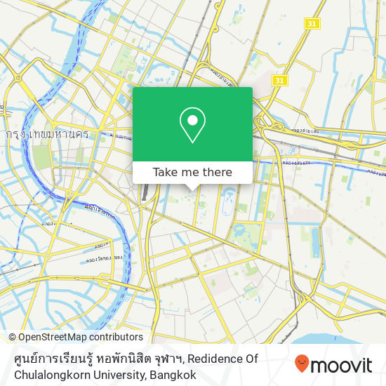 ศูนย์การเรียนรู้ หอพักนิสิต จุฬาฯ, Redidence Of Chulalongkorn University map