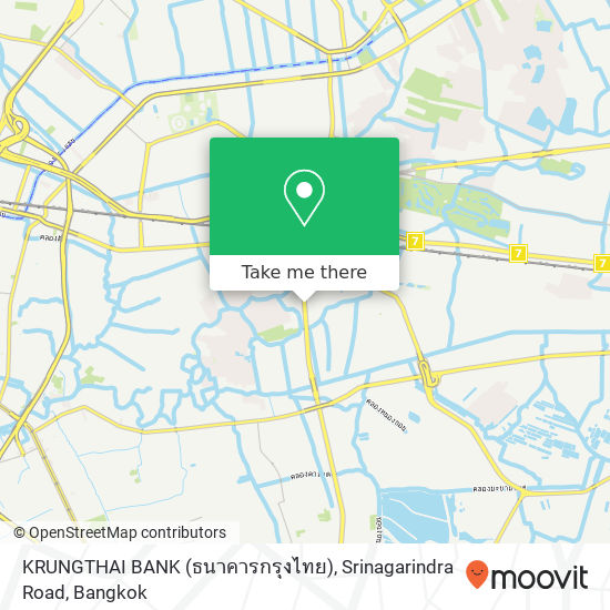 KRUNGTHAI BANK (ธนาคารกรุงไทย), Srinagarindra Road map