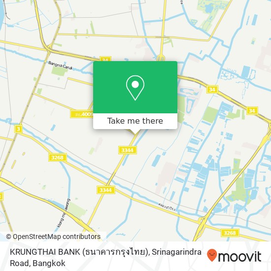 KRUNGTHAI BANK (ธนาคารกรุงไทย), Srinagarindra Road map