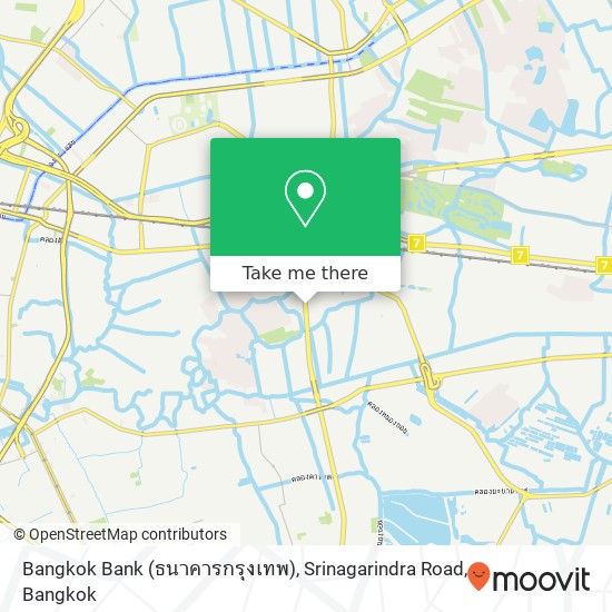 Bangkok Bank (ธนาคารกรุงเทพ), Srinagarindra Road map