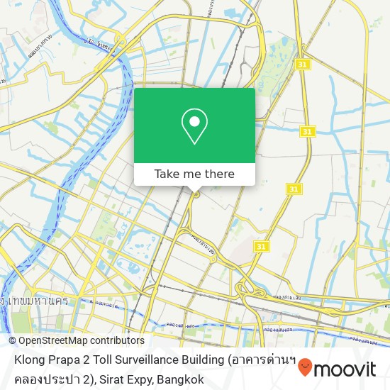 Klong Prapa 2 Toll Surveillance Building (อาคารด่านฯ คลองประปา 2), Sirat Expy map