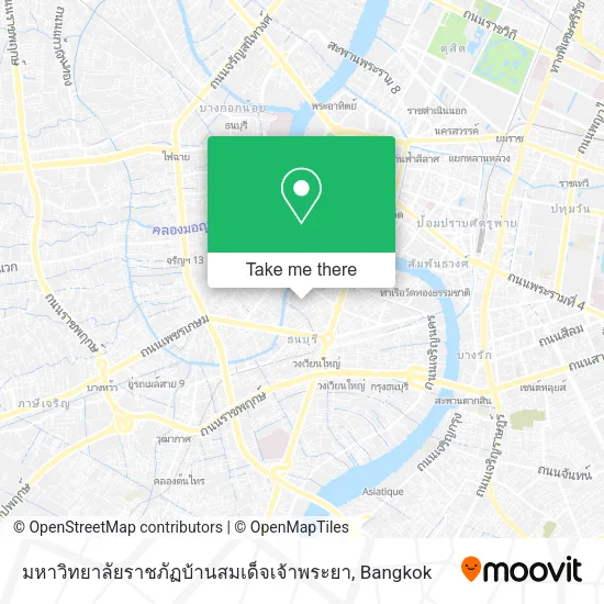 มหาวิทยาลัยราชภัฏบ้านสมเด็จเจ้าพระยา map