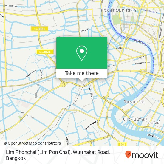 Lim Phonchai (Lim Pon Chai), Wutthakat Road map