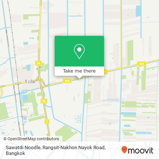 Sawatdi Noodle, Rangsit-Nakhon Nayok Road map