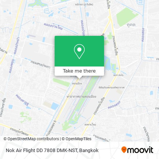 Nok Air Flight DD 7808 DMK-NST map