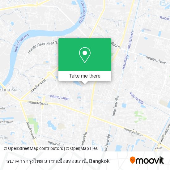 ธนาคารกรุงไทย สาขาเมืองทองธานี map