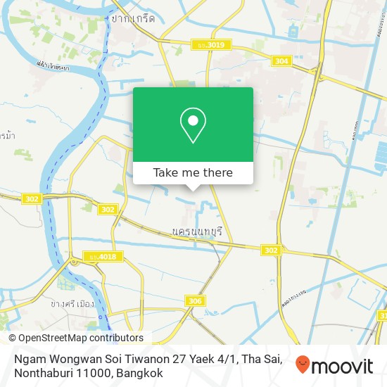 Ngam Wongwan Soi Tiwanon 27 Yaek 4 / 1, Tha Sai, Nonthaburi 11000 map