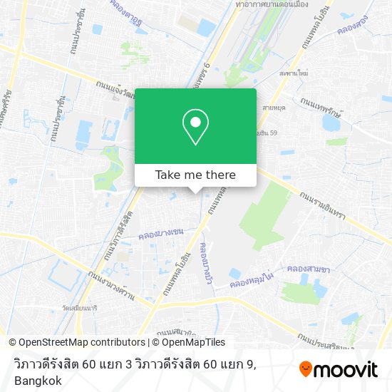 วิภาวดีรังสิต 60 แยก 3 วิภาวดีรังสิต 60 แยก 9 map