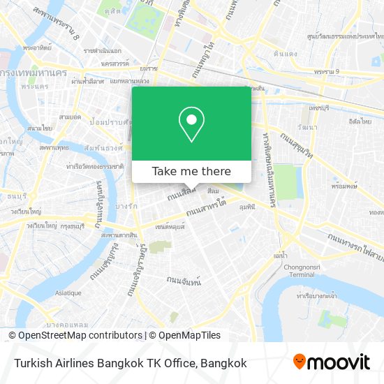 Turkish Airlines Bangkok TK Office map