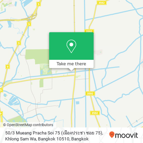 50 / 3 Mueang Pracha Soi 75 (เมืองประชา ซอย 75), Khlong Sam Wa, Bangkok 10510 map