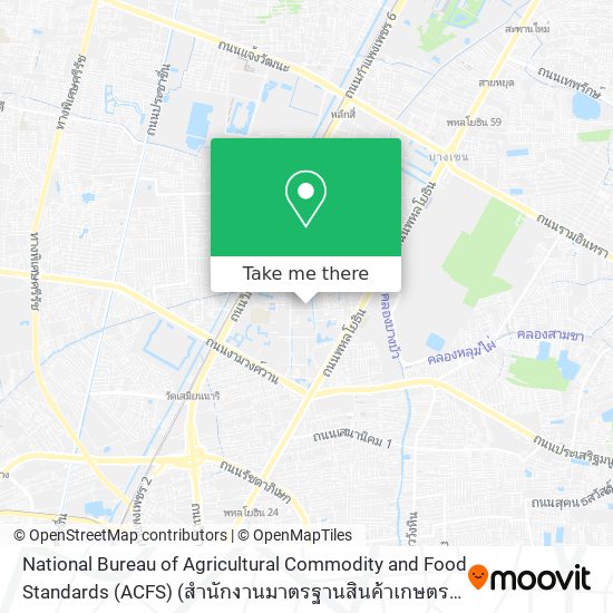 National Bureau of Agricultural Commodity and Food Standards (ACFS) (สำนักงานมาตรฐานสินค้าเกษตรและอ map