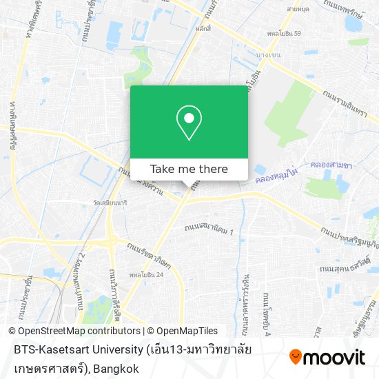 BTS-Kasetsart University (เอ็น13-มหาวิทยาลัยเกษตรศาสตร์) map