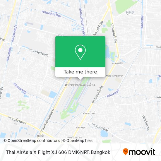Thai AirAsia X Flight XJ 606 DMK-NRT map