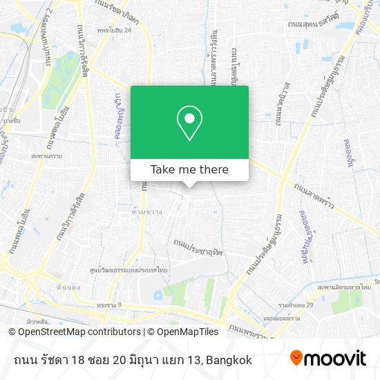 ถนน รัชดา 18 ซอย 20 มิถุนา แยก 13 map