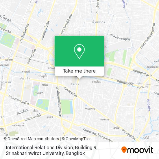 International Relations Division, Building 9, Srinakharinwirot University map