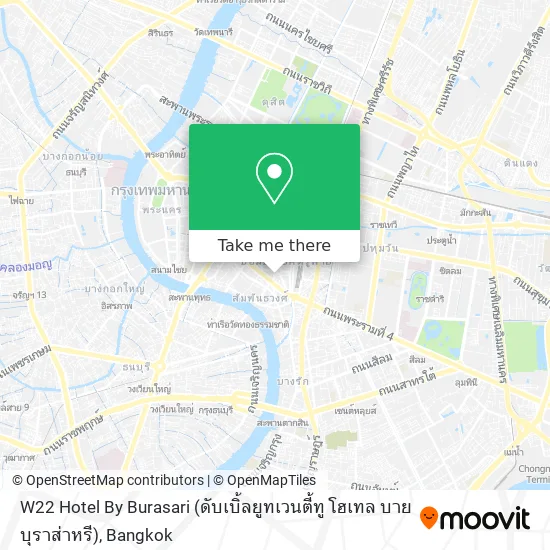 W22 Hotel By Burasari (ดับเบิ้ลยูทเวนตี้ทู โฮเทล บาย บุราส่าหรี) map