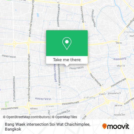 Bang Waek intersection Soi Wat Chaichimplee map