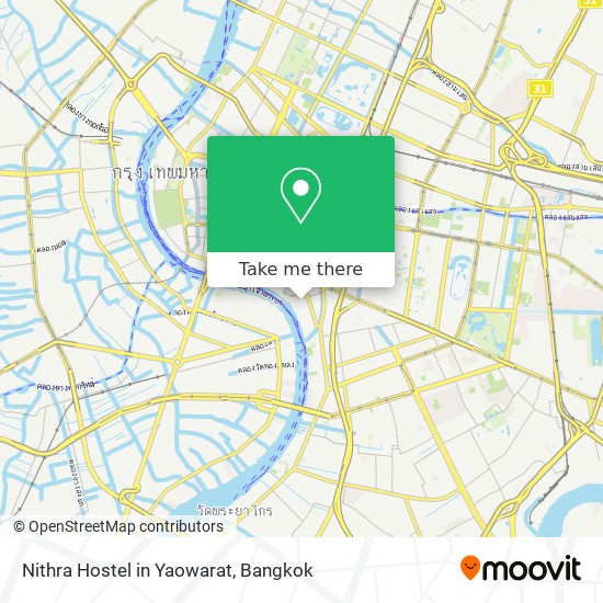 Nithra Hostel in Yaowarat map