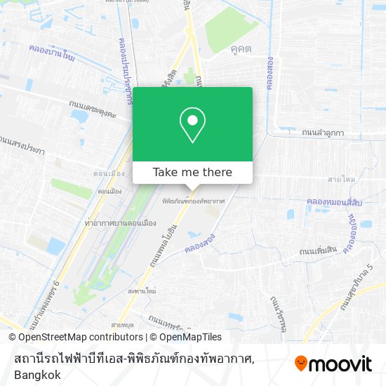 สถานีรถไฟฟ้าบีทีเอส-พิพิธภัณฑ์กองทัพอากาศ map