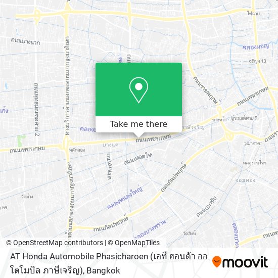 AT Honda Automobile Phasicharoen (เอที ฮอนด้า ออโตโมบิล ภาษีเจริญ) map