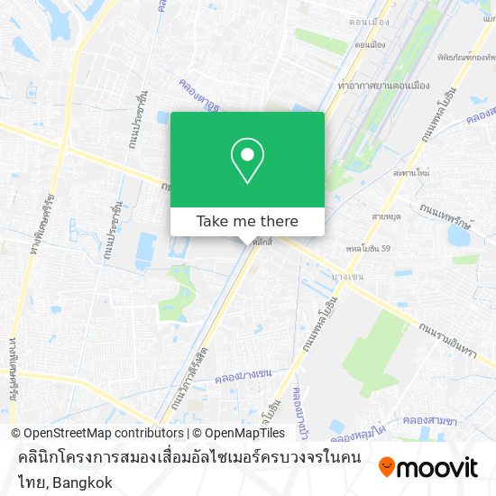 คลินิกโครงการสมองเสื่อมอัลไซเมอร์ครบวงจรในคนไทย map