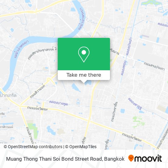 Muang Thong Thani Soi Bond Street Road map