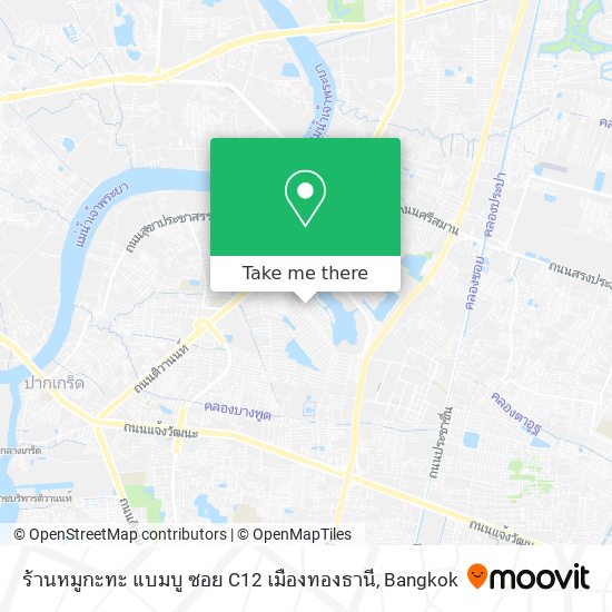 ร้านหมูกะทะ แบมบู ซอย C12 เมืองทองธานี map