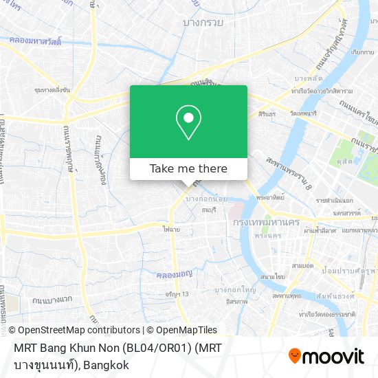 MRT Bang Khun Non (BL04 / OR01) (MRT บางขุนนนท์) map