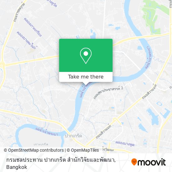 กรมชลประทาน ปากเกร็ด สำนักวิจัยและพัฒนา map