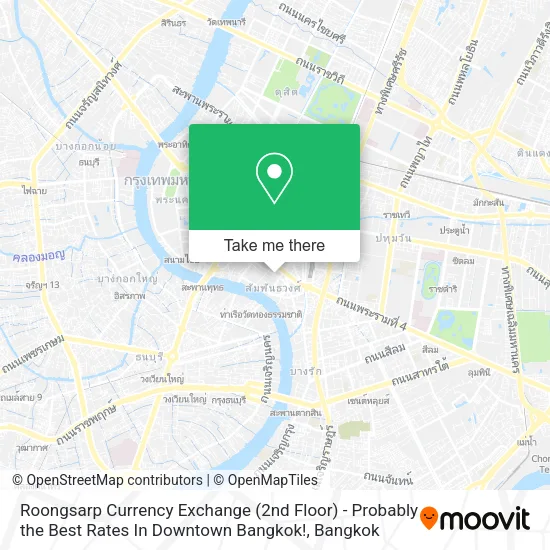 Roongsarp Currency Exchange (2nd Floor) - Probably the Best Rates In Downtown Bangkok! map