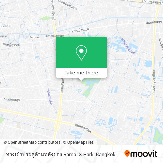 ทางเข้าประตูด้านหลังของ Rama IX Park map
