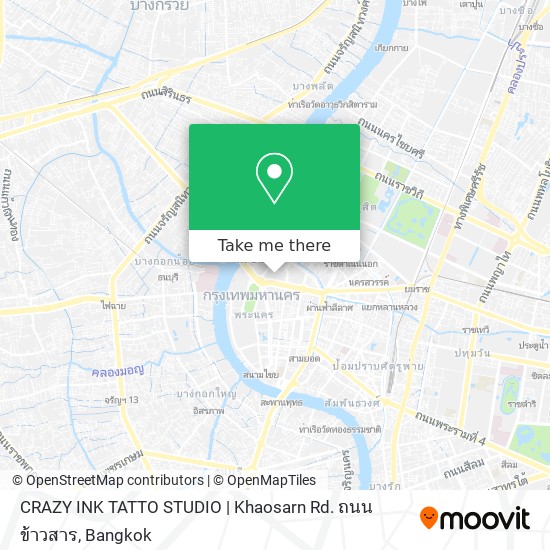 CRAZY INK TATTO STUDIO | Khaosarn Rd. ถนนข้าวสาร map