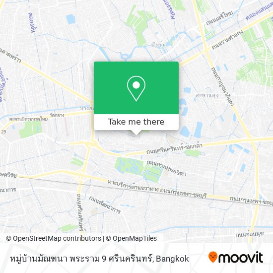 หมู่บ้านมัณฑนา พระราม 9 ศรีนครินทร์ map