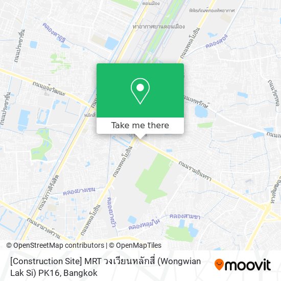 [Construction Site] MRT วงเวียนหลักสี่ (Wongwian Lak Si) PK16 map