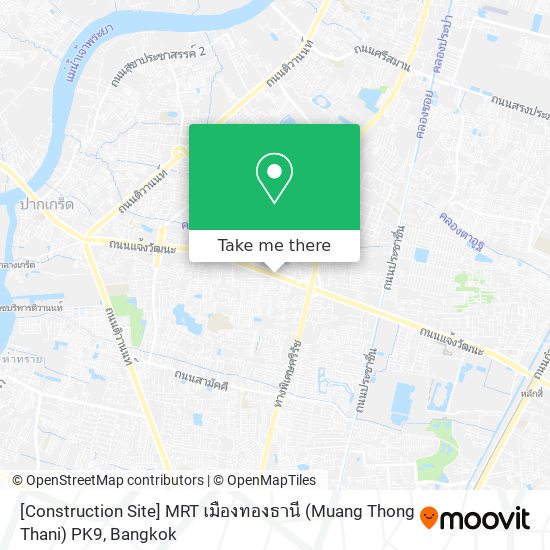 [Construction Site] MRT เมืองทองธานี (Muang Thong Thani) PK9 map
