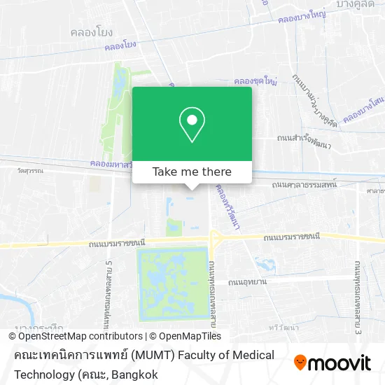 คณะเทคนิคการแพทย์ (MUMT) Faculty of Medical Technology (คณะ map