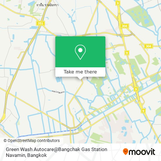 Green Wash Autocare@Bangchak Gas Station Navamin map