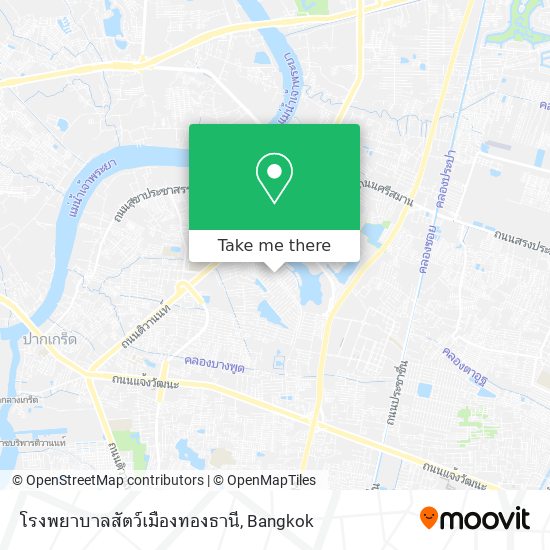 โรงพยาบาลสัตว์เมืองทองธานี map