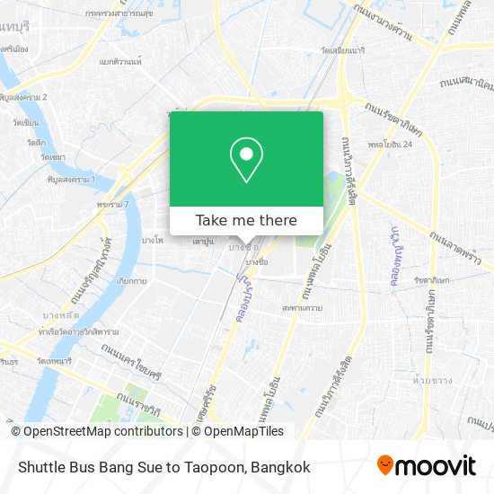 Shuttle Bus Bang Sue to Taopoon map