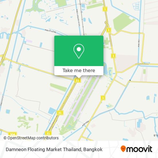 Damneon Floating Market Thailand map