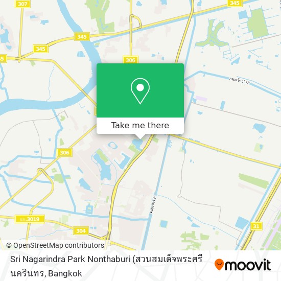 Sri Nagarindra Park Nonthaburi map
