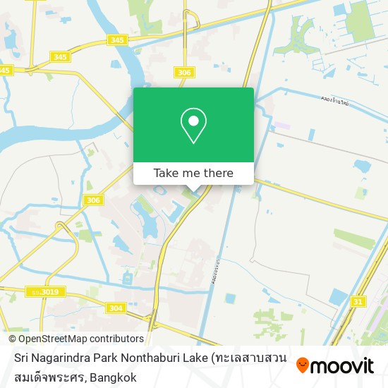 Sri Nagarindra Park Nonthaburi Lake map