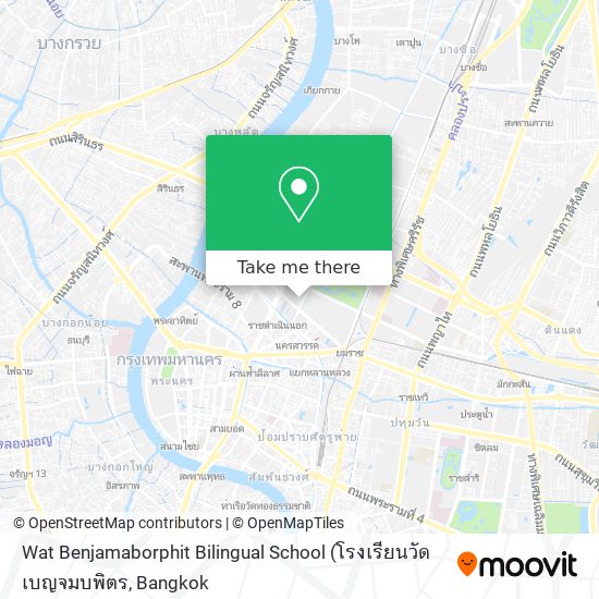 Wat Benjamaborphit Bilingual School map