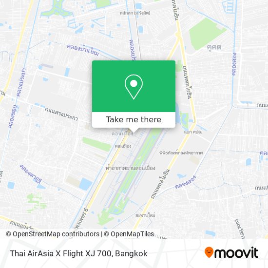 Thai AirAsia X Flight XJ 700 map