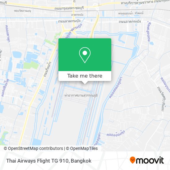 Thai Airways Flight TG 910 map