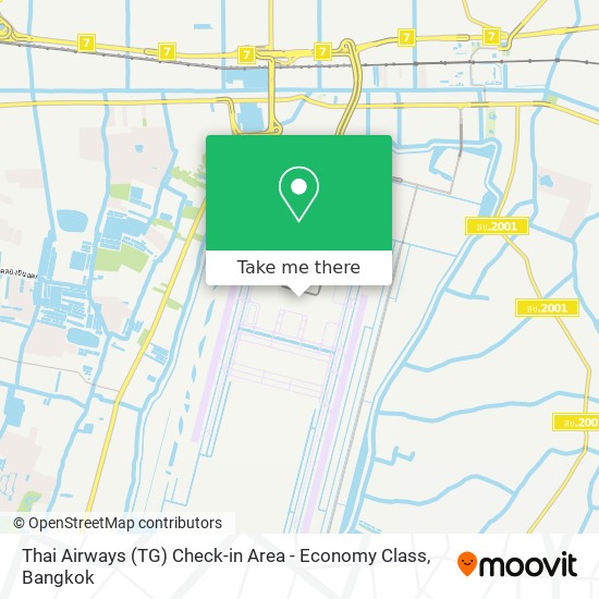 Thai Airways (TG) Check-in Area - Economy Class map