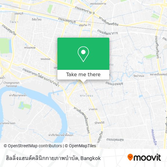 ฮิลลิ่งแฮนด์คลินิกกายภาพบำบัด map