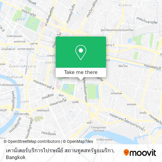 เคาน์เตอร์บริการไปรษณีย์ สถานทูตสหรัฐอเมริกา map