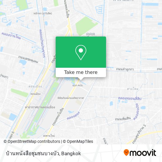 บ้านหนังสือชุมชนบางบัว map