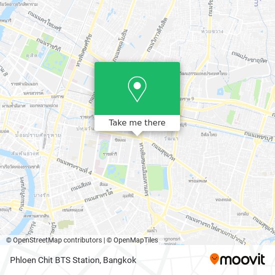Phloen Chit BTS Station map